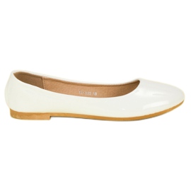 Top Shoes Lakerede ballerinaer hvid
