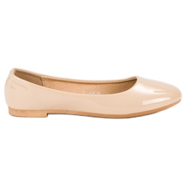 Top Shoes Lakerede ballerinaer brun