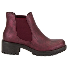 Queentina Burgundy Chelsea støvler rød