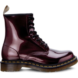 Dr. Martens Vegan 1460 Chrome Oxblood Chrome Paint Metallic rød