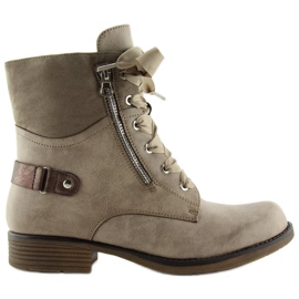 Snørestøvler bagery beige 17103-2 Khaki