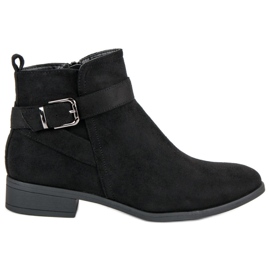 Top Shoes Klassiske ankelstøvler med lynlås sort