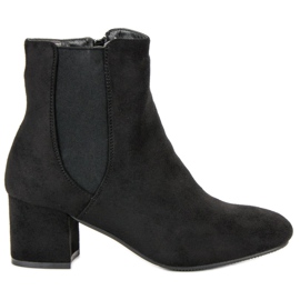 Top Shoes Højhælede støvletter i ruskind sort