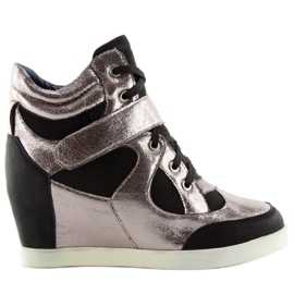 Sort isolerede sneakers 2355 SORT / SILVER grå