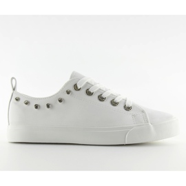Hvide sneakers med cubic zirconia BL122p II-GAT