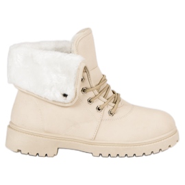 Beige fangere med pels