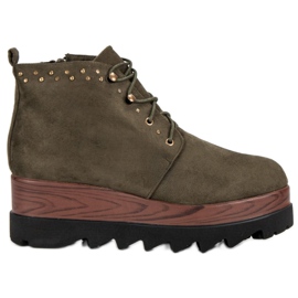 Kylie Suede Wedge Støvler grøn