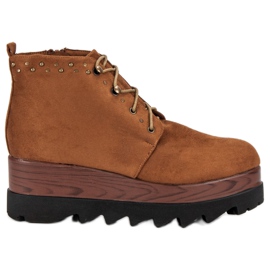 Kylie Suede Wedge Støvler brun