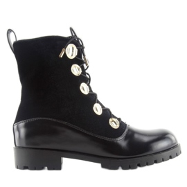 Velourarbejdere med knapper sort R113p Sort