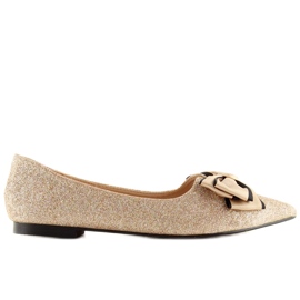 Ballerinaer i blank guld LT101 Champagne gylden