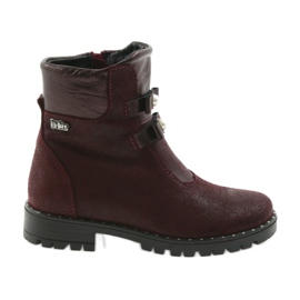 Ren But Pigeres læderstøvler Ren men 3314 Bourgogne med studs rød