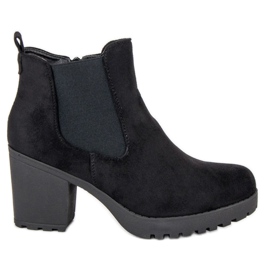 Ideal Shoes Suede Chelsea støvler på platformen sort