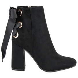 Ideal Shoes Sexede støvler på stolpen sort