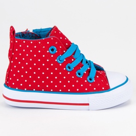 High Polka Dot Sneakers rød