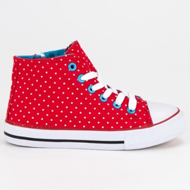 Polka dot sneakers rød