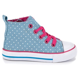 High sneakers i polka dots blå