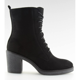 Lace-up høj hæle sort 3638 Sort
