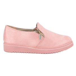 Pink Suede Slipons lyserød