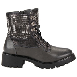 Ideal Shoes Snørede arbejdere på platformen grøn