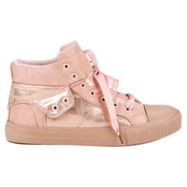 Høje lyserøde sneakers