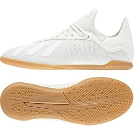 Adidas X Tango 18.3 In Jr DB2427 fodboldstøvler hvid hvid