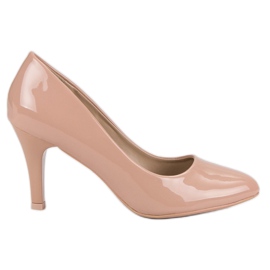 Patent Hæl Sko beige