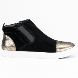 J. Star Elegante kvinders sneakers sort gul