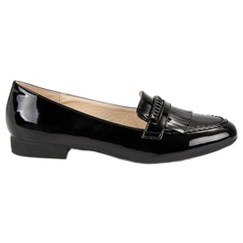 Lakerede loafers sort