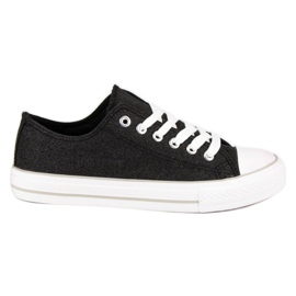 Glitter sneakers sort