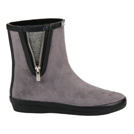 Kylie Suede Galoshes med dekorativ lynlås grå
