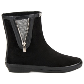 Kylie Suede Galoshes med dekorativ lynlås sort