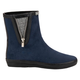 Kylie Suede Galoshes med dekorativ lynlås marine blå