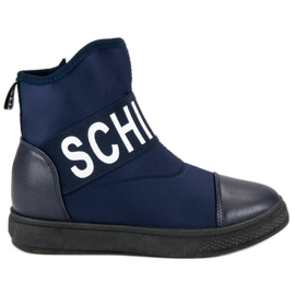 Bestelle Moderigtige høje sneakers hvid marine blå