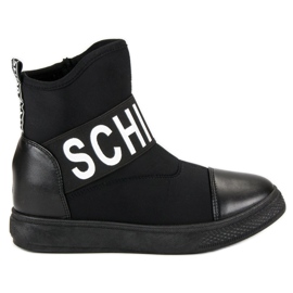 Bestelle Moderigtige høje sneakers hvid sort
