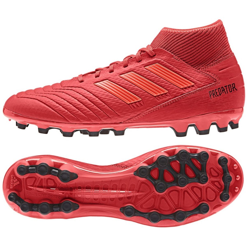Adidas Predator 19.3 Ag M D97944 fodboldstøvler rød rød