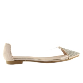 Beige gennemsigtige ballerinaer LT111P Aprikos
