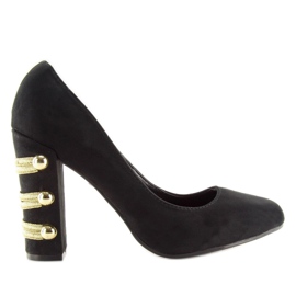 Pumps med brede hæle sort DD59P Sort