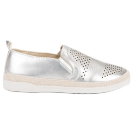 Openwork Slip On Sneakers grå