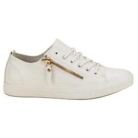 Bindede sneakers hvid