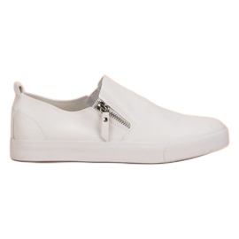 Sneakers med lynlås hvid