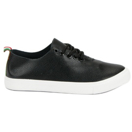 Bindede sneakers sort