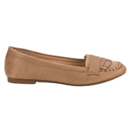 Small Swan Klassiske mørkebeige loafers