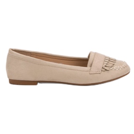 Small Swan Klassiske lys beige mokasiner