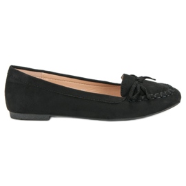 Small Swan Sorte loafers med sløjfe