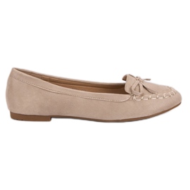 Small Swan Lyse beige loafers med sløjfe