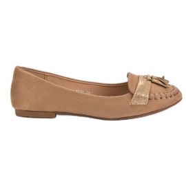 Small Swan Loafers med frynser brun
