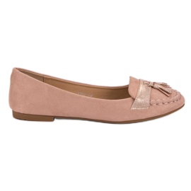 Small Swan Loafers med frynser lyserød