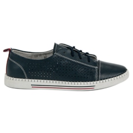 Openwork sneakers lavet af VINCEZA læder blå