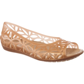 Crocs Isabella Jelly II Flat Dark Gold Gold flerfarvet