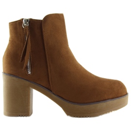 Støvler på stabil hælkamel YL96009 Camel brun